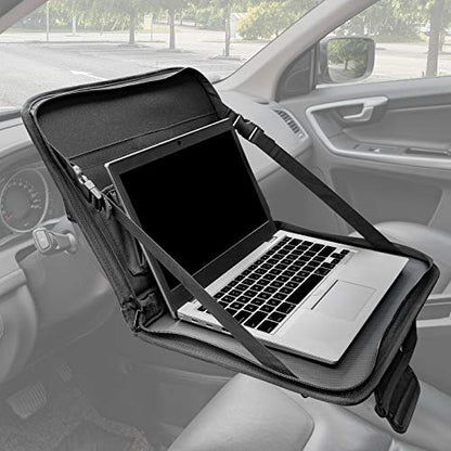 JOYTUTUS Steering Wheel Tray, Back Seat Headrest Tray for Eating Food and Drink, Work Table for Writing and Steering Wheel Laptop Desk, Car Organizer for Commuters, Travel, Family (16.54'' x 11.8'') - size: Medium