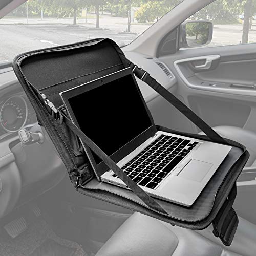 JOYTUTUS Steering Wheel Tray, Back Seat Headrest Tray for Eating Food and Drink, Work Table for Writing and Steering Wheel Laptop Desk, Car Organizer for Commuters, Travel, Family (16.54'' x 11.8'') - size: Medium