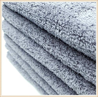 Kingsheep Edgeless Microfiber Towel Car Drying Wash Buffing 6Pack 16"x16" Ultra Plush 450gsm Detailing Cloth (Gray) - color: Gray