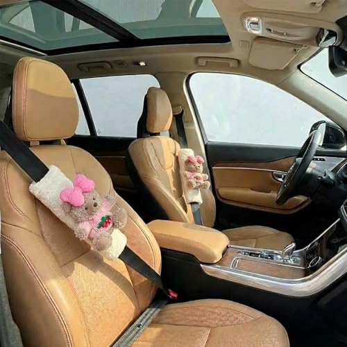 UNICOLD 2 Pack Plush Seatbelt Cover Shoulder Pad,Ultra-Soft Car Seat Belt Cushion for Adults & Kids, Relieves Neck & Shoulder Discomfort, Universal Fit for Cars, SUVs, Backpacks (Pink) - color: Pink