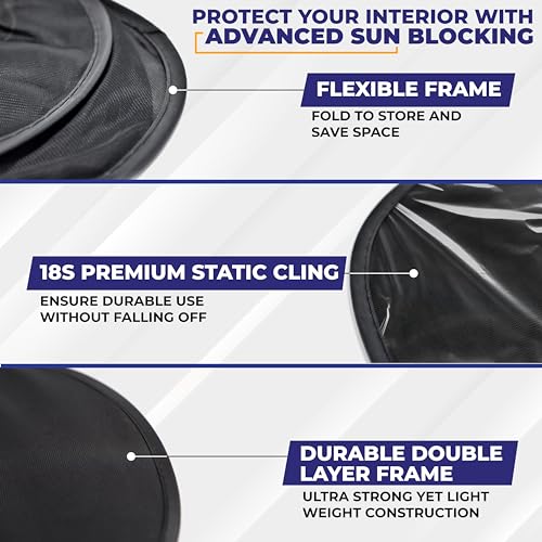 EcoNour Car Side Window Shades for Baby |2 Pack Side Window Sunshade for Kids | 18S Premium Static Cling |Automotive Sun Protection Baby from UV and Sun Glare |Car Accessories Large (21"x14") - size: Large - 2 Pack