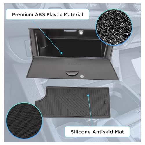 Center Console Organizer Compatible with 2016-2023 Toyota Tacoma Accessories, Insert Console Storage Box Tray (Only Fit Automatic Transmission with Wireless Charging Area)