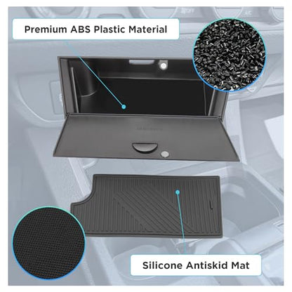Center Console Organizer Compatible with 2016-2023 Toyota Tacoma Accessories, Insert Console Storage Box Tray (Only Fit Automatic Transmission with Wireless Charging Area)