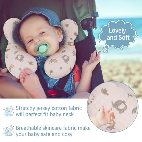 Baby Travel Pillow Upgraded, Soft Baby Head Support Pillow for Newborn Toddler, Babies Neck Car Seat, Pushchair and Strollers, Flower - color: Flower