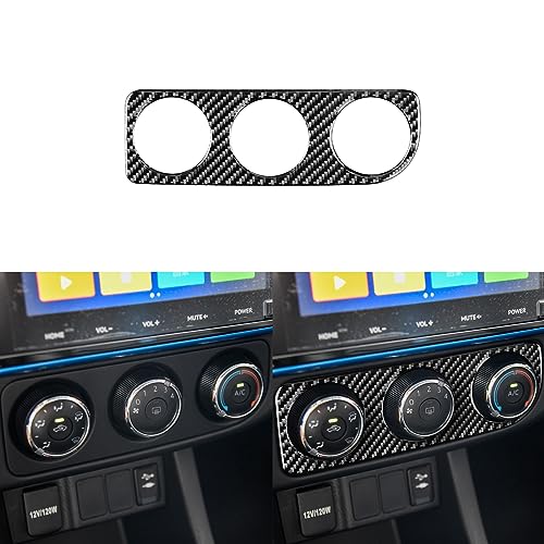 Real Premium Carbon Fiber Car Central Air Conditioner Temperature Control Button Switch Cover Decorative Trim Compatible with Toyota Corolla 2014-2018 Auto Interior Accessories black 1pc(Type B) - color: AC Control Panel B
