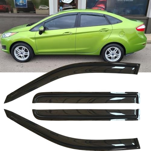 4pcs Original Shatterproof Rainproof Side Window Wind Deflectors for 2009-2019 Ford Fiesta(Sedan & Hatchback),Rain Guards,Nice Looking Window Visors for Cars,Vent Deflector 94547 - size: for 09-19 Ford Fiesta(Sedan & Hatchback)