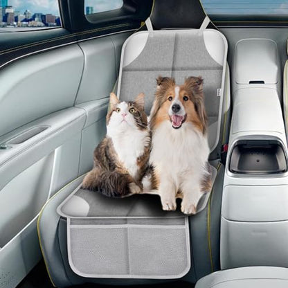 Meolsaek Car Seat Protector for Child Car Seat, Durable 600D Fabric Waterproof Car Seat Cover with Thick Pad Non-Slip Backing，No Imprints (Silver Gray-2pcs) - color: Silver Gray-2pcs