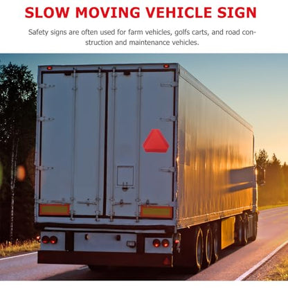 Reflective Triangle Sign Slow Moving Vehicle Warning Board Car Reflector Red Triangle Safety Sign for Trucks and Golf Carts Nighttime Visibility