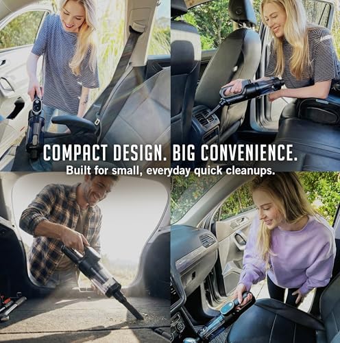 Car Vacuum Portable Cordless, 4-in-1 Mini Car Vacuum with 19500pa Suction & Air Duster, USB-C Charging, Smart Digital Display, Handheld Vacuum with LED Light, Multi Nozzles for Car, Home, Office, Pet