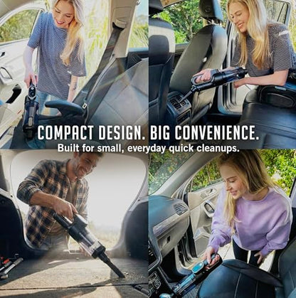 Car Vacuum Portable Cordless, 4-in-1 Mini Car Vacuum with 19500pa Suction & Air Duster, USB-C Charging, Smart Digital Display, Handheld Vacuum with LED Light, Multi Nozzles for Car, Home, Office, Pet