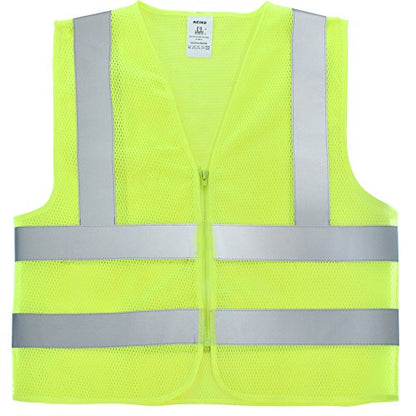 Neiko High Visibility Safety Vest ANSI Class 2, No Pocket, Neon Yellow, Medium (M) - size: Medium, style: Mesh