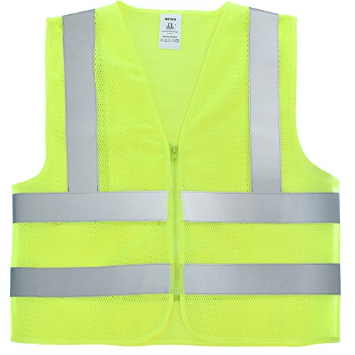 Neiko High Visibility Safety Vest ANSI Class 2, No Pocket, Neon Yellow, Medium (M) - size: Medium, style: Mesh