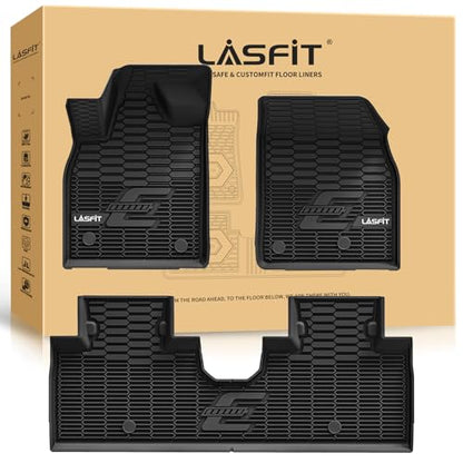 LASFIT Floor Mats for Ford Mustang Mach-E 2021-2025 2026 TPE All Weather Protector Car Liners, 1st & 2nd Row, 3pcs Black - style: 9) 2021-2025 | Ford Mustang Mach-E | 1st & 2nd Row