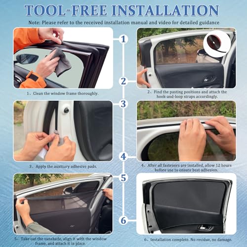 Car Window Shades,2 Pack Car Side Window Sunshade,Breathable & Retractable Car Window Shade for Baby,Universal Fit Most of Cars,Glare Shield,Protect Privacy(Rear Windows) - size: Medium-for Rear Windows