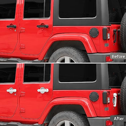 Exterior Door Handle Cover Tailgate Handle Cover Recess Guard Compatible with 2007-2017 Jeep Wrangler JK JKU Sports Sahara Freedom Rubicon Unlimited, White, 15PCs - color: White