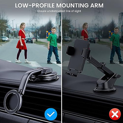 DOLYOFG for Magsafe Car Mount,【Strong Magnets & Low Profile】 Magnetic Phone Holder for Car Dashboard Windshield Universal Hands Free Car Phone Holder for iPhone 15 14 13 12 Pro Max Plus Android