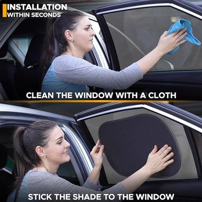 EcoNour Car Window Shades for Baby (2 Pack Transparent) | Sun Shade Window for Kids | Shades for Side Windows | Automotive Sun Protection from UV & Sun Glare | Car Baby Accessories | Medium 20"x12" - size: Medium - 2 Pack