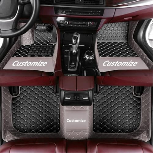 Custom Car Mats All Weather Fit Automotive Floor Mats PU Leather Protector Mat for Most Sedan, SUV, Truck Floor Mats (Black and Gray Side) - color: Black and Gray Side
