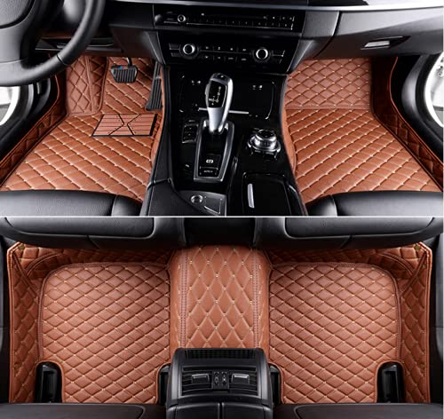Custom Making Car Floor Mats for 95% Sedan SUV Sports Car Full Coverage Cute Men Women Pads Protection Non-Slip Leather Floor Liners (Light Brown) - color: Light Brown