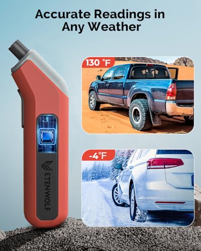 ETENWOLF Digital Tire Pressure Gauge 2 Pack, Industrial Tire Gauge 3-200 PSI, Calibrated to ANSI B40.7 Grade 2A(Plus-Minus 0.5%), Air Pressure Gauge with Replaceable AAA Batteries (Dark Cyan) - color: dark cyan