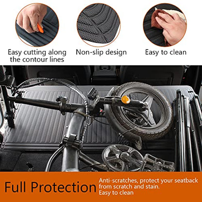 TripleAliners Vehicle Mat Universal Fit Trunk Cargo Liner All Weather Protection XPE Material Seat Back Protector Trim-to-Fit Compatible with Most Cars SUV Sedan(Backrest Mat) NO for Suede Surface - size: Seat Back Mat
