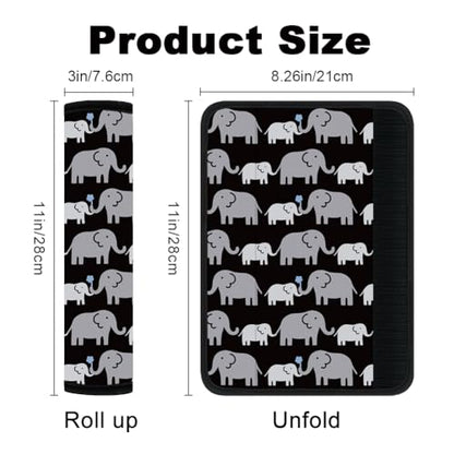 2Pcs Soft Auto Seat Belt Cover Pad Cartoon Elephants Animal Colorful Car Seatbelt Shoulder Cushion for Comfortable Driving, Compatible with All Cars' Seatbelt and Backpack Straps - color: Elephant