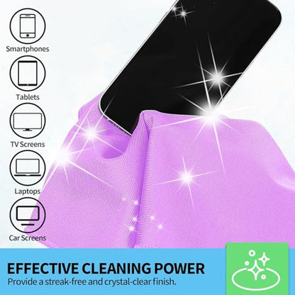 Microfiber Cleaning Cloth - 6 Pack Glasses Cleaning Cloth, 16" x 14" Window Cleaning Rags, Streak Free Lint Free Polishing Cloths Wipes for Eye Glass, Stainless Steel, Windshield, Purple - color: Purple, size: 6 Pk-16" X 14"