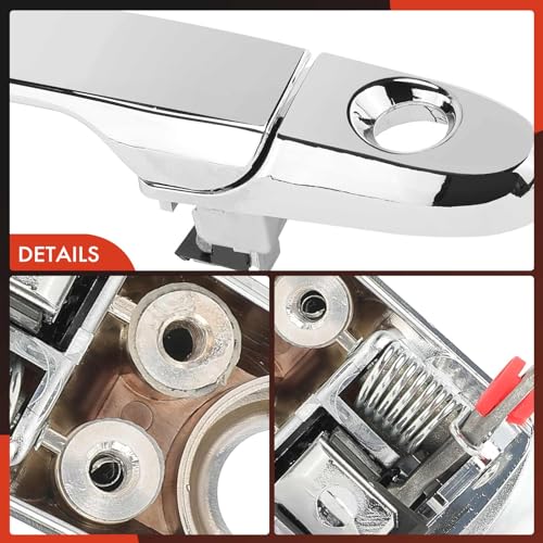A-Premium Front Driver Side Exterior Door Handle with Keyhole Compatible with Chevrolet Impala, Impala Limited, Cobalt & Buick Lacrosse, Lucerne, Allure & Pontiac G5, Solstice & Saturn Sky, Chrome - style: Front Driver Side