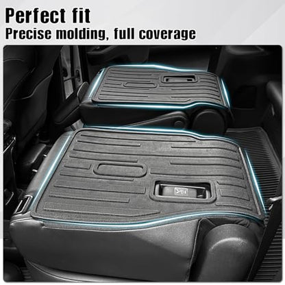 Kick Mats for 2024 2025 2026 Toyota Grand Highlander 7 Seats Captain Chair Car Mat Accessories, All Weather TPE Seatback Mat (Grand Highlander-2nd Row Kick Mats) - size: Grand Highlander-2nd Row Kick Mats