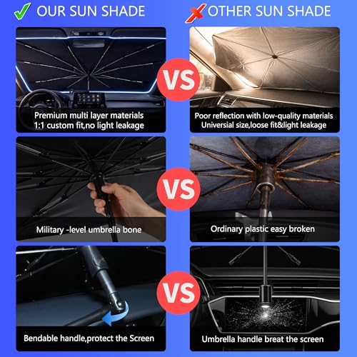 2026 Upgraded Car Windshield Sun Shade Umbrella - Custom-Fit for Subaru Forester 2019-2026 Umbrella Sunshade,Easy Install,UV Protection & Heat Reflective,Keep Interior Cooler with Storage Bag - size: For Subaru Forester 2019-2026