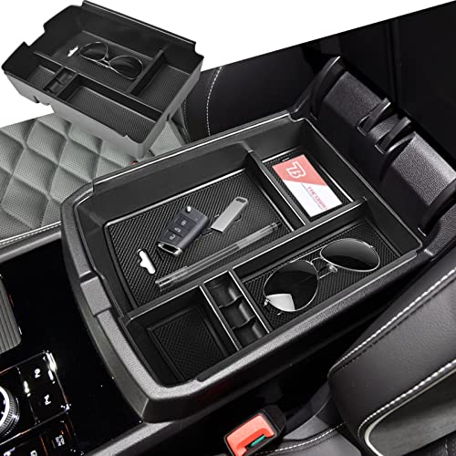 Center Console Organizer Tray Compatible with Atlas Accessories 2018 2019 2020 2021 2022 2023 Cross Sport Armrest Glove Box Secondary Storage Divider ABS Materials - Black Trim