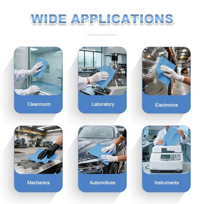 Cleanroom Wipes Heavy Duty Cloths, Lint-Free and Extra Absorbent Towels Jumbo Roll, Blue (15"x 5", 500 PCS) - color: Blue