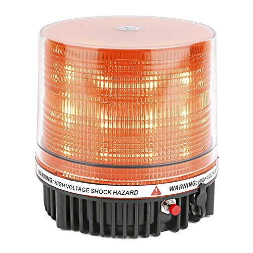 Amber Wireless Rotating Beacon Orange Battery Led Strobe Warning Light Roof Top Plow Hazard Flash Emergency Mail Lights 12 V with Magnetic Base Mount and Rechargeable Plug (Yellow, 18 LED) - color: Amber