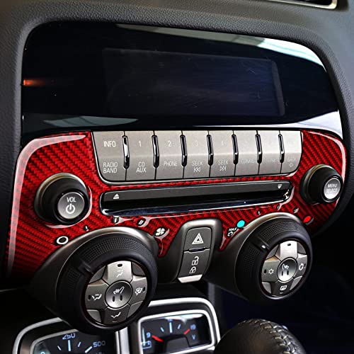 Carbon Fiber Decal Car Central Console CD Panel Sticker Interior Trim for Chevrolet Camaro 2010 2011 2012 2013 2014 2015 Accessories - color: CD Panel