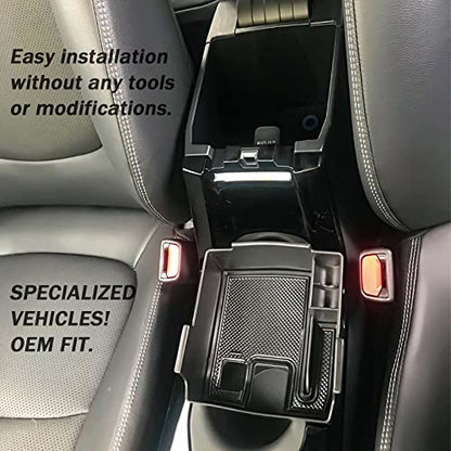 Center Console Organizer Compatible with Toyota Corolla Cross (XG10) 2022 2023 2024 2025 2026 and Corolla 2019-2026 E210, Maximize Space with Tray, Charging Port Coin Holder for Armrest Black