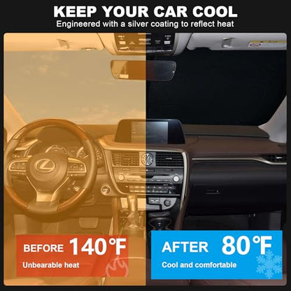 2026 Upgrade Front Windshield Sunshade fit for Lexus RX 2010-2015 Reflector Foldable Car Shade Automotive Windshield Sunshades for Lexus RX Windshield Sun Shade |Keeps Your Vehicle Cool| - size: Fit for Lexus RX 2010-2015