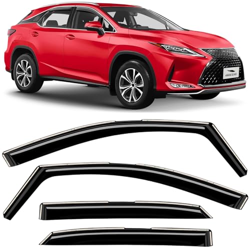 Voron Glass in-Channel Extra Durable Rain Guards for Lexus RX 350, RX 450H 2016-2022, Window Deflectors, Vent Window Visors, 4 Pieces - 200785 - color: For RX 16-22