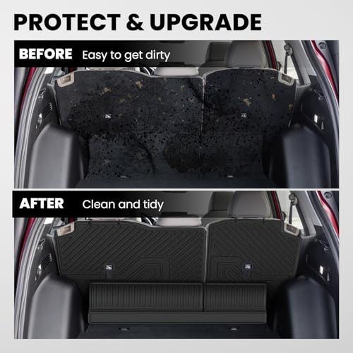 LASFIT Rear Seat Back Protector for Honda CRV 2023-2026 (Gasoline & Hybrid & e:FCEV), All Weather TPE Pet Friendly Custom Fit CR-V Second Row Back Seat Cover Backseat Mat Liner (Upper & Lower Postion) - style: 1）For Honda CR-V| 2023-2026 | Seat Back Prote