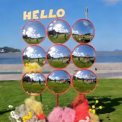 24" Acrylic Convex Mirror – Adjustable Wide Angle View Traffic Mirror for Enhanced Security Coverage in Rooms, Offices, Warehouses, Parking Lots, and Addressing Corner Blind Spot Areas.