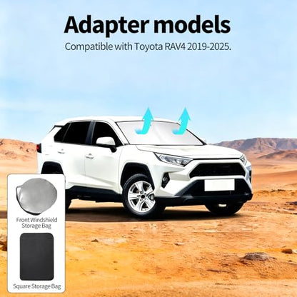 8 PCS Window Shades for Toyota RAV4 2019-2025 2026 Accessories, UV Sun Heat Insulation & Privacy Protection, Full Set Windshield Side Rear Window Sun Shade Covers for Camping Napping Leisure - size: For Toyota Rav4 2019-2026