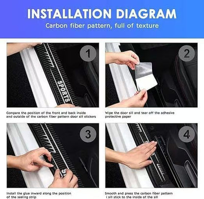 4 Pcs Car Sill Protector Door Edge Protectors for Ford Ranger 2022-2025, Door Sill Stickers Sealing Strips Step Decals Anti-Collision Adhesive