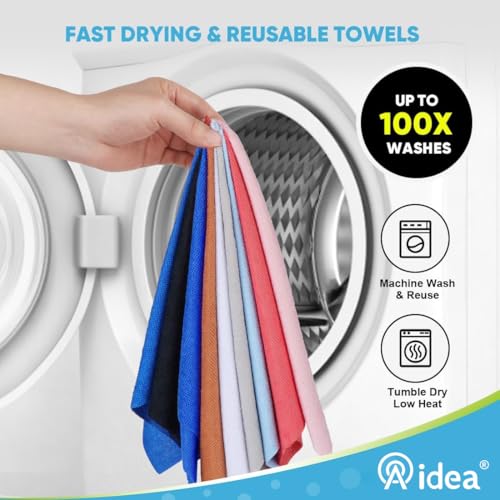 AIDEA Microfiber Cleaning Cloth Roll, 75PK, Reusable Paper Towels Tear Away Cloth, Microfiber Towels Washable Shop Rags, Lint Free Cleaning Rags for House, Kitchen, Window, 11.5"×11.5", Dark Blue - color: Dark Blue