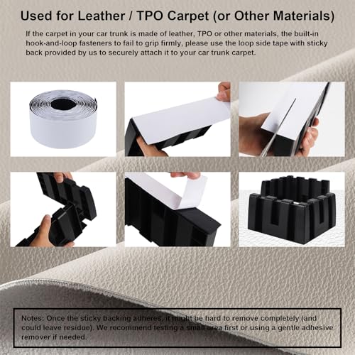 Set of 4 Car Trunk Organizer Set, Cargo Blocks for Back of SUV Multipurpose Trunk Divider Available to Wool or Leather Carpet, Car Storage Organizer Blocks for Car Truck SUV Van