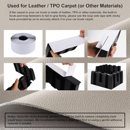 Set of 4 Car Trunk Organizer Set, Cargo Blocks for Back of SUV Multipurpose Trunk Divider Available to Wool or Leather Carpet, Car Storage Organizer Blocks for Car Truck SUV Van