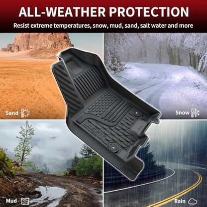 LASFIT Floor Mats 2025 2026 for Ram 1500 Crew Cab Without Rear Under-Seat Factory Storage Bucket Seat (Not for Quad Cab), All Weather TPE Custom Fit Car Mats Floor Liners 1st & 2nd Row, Black - style: 1) 1500 | 2025-2026 | Crew Cab w/o Storage Floor Mats