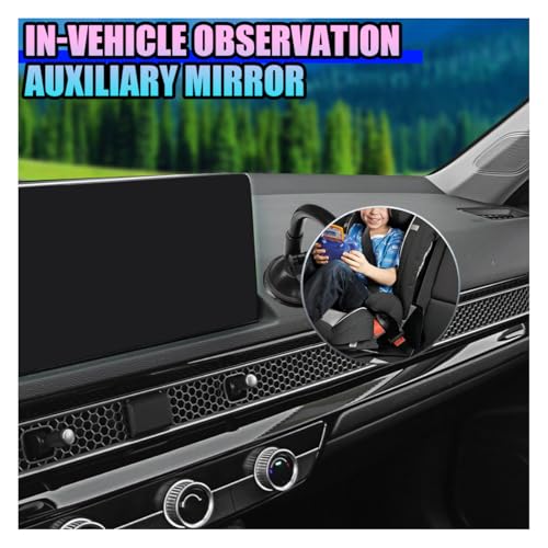 Baby Car Rearview Mirror with Suction Cup, 360 Degrees Wide Angle Automotive HD Glass Convex Mirror, Vehicle Interior Blind Spot Mirrors for RV, SUV, Truck(Round) - size: Round