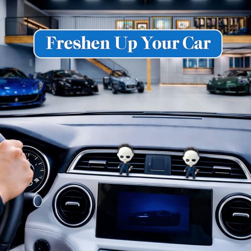 GENANY 3D Resin Horror Movie Killer Character Car Air Freshener Vent Clips, Spooky Car Freshener, Horror Air Freshener, Gothic Gifts for Women and Men, Cool Spring Gifts For Horror Fans - style: 05. Killer Character