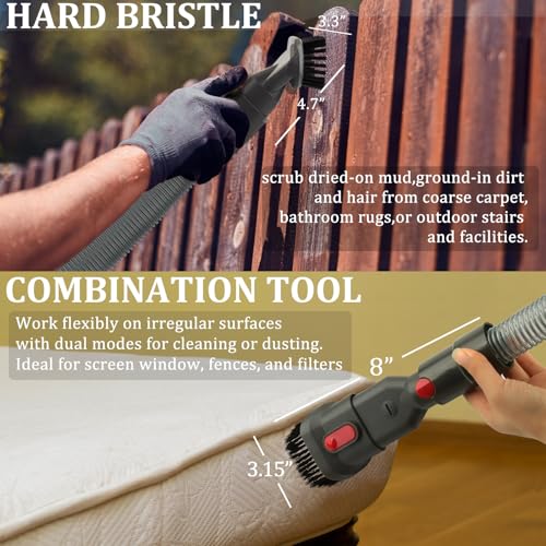 Attachment Kit for Dyson Gen5 V15 V15s V12 V11 V10 V9 V7 V8 Detect Cyclone Torque Drive Absolute Animal Cordless Vacuum Cleaner,Home and Car Cleaning Brush Acccessories - size: B:Traceless+Attachment Kit