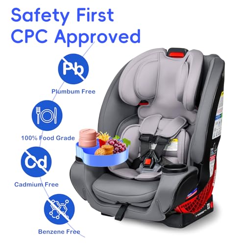 Kids Car Seat Tray, Travel Tray with Cup Holder for Toddler Baby, Kids Car Seat Food Snack Organizer for Road Trip, Stroller snack tray travel must haves - Blue - color: Blue