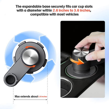 SYDSZ Car Cup Holder Tray, Center Console Mount Car Food Tray Table for Eating, 11 LBS Load Capacity Cup Holder Expander, Universal Car Tray for Drinks, Meals, Laptop, Fits Most Vehicles